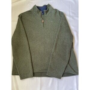 Crown & Ivy Men’s XXL Olive Green Quarter Zip Fleece Pullover Sweater Mock Neck